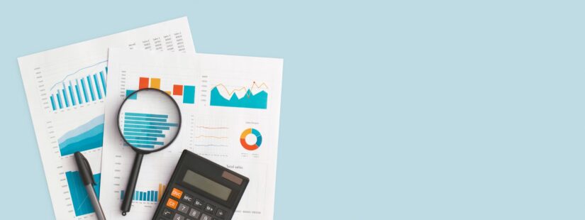 Business charts and graphs on the table